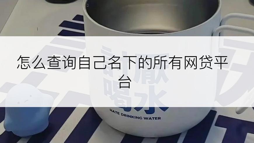 怎么查询自己名下的所有网贷平台