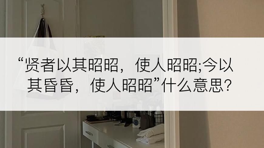 “贤者以其昭昭，使人昭昭;今以其昏昏，使人昭昭”什么意思？