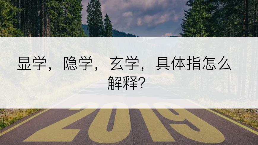 显学，隐学，玄学，具体指怎么解释？