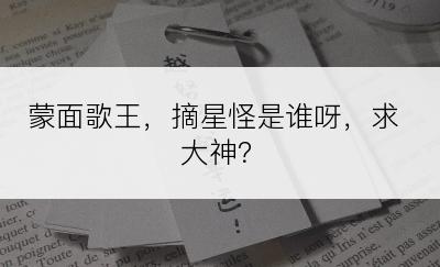 蒙面歌王，摘星怪是谁呀，求大神？