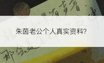 朱茵老公个人真实资料？