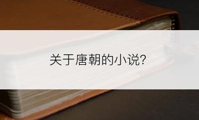关于唐朝的小说？