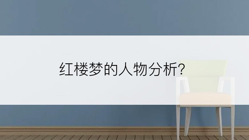 红楼梦的人物分析？