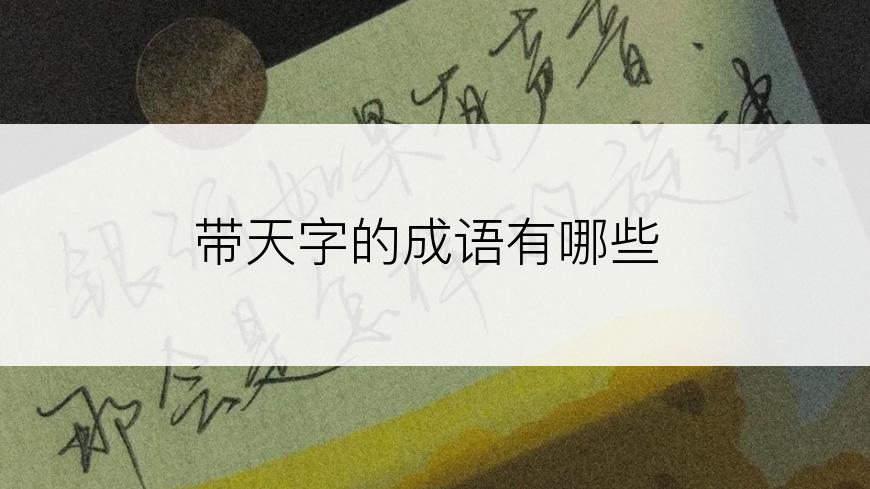 带天字的成语有哪些