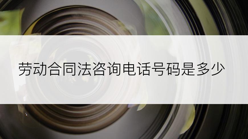 劳动合同法咨询电话号码是多少