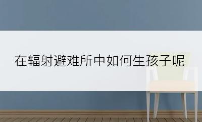 在辐射避难所中如何生孩子呢