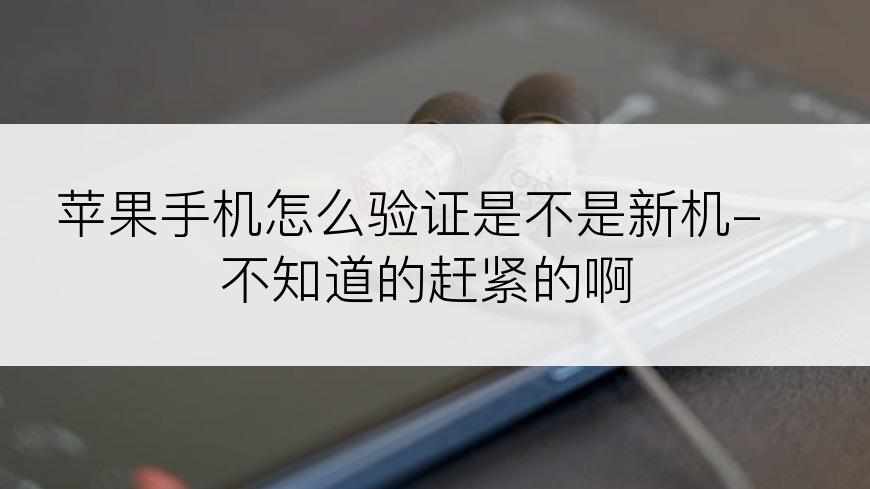 苹果手机怎么验证是不是新机-不知道的赶紧的啊