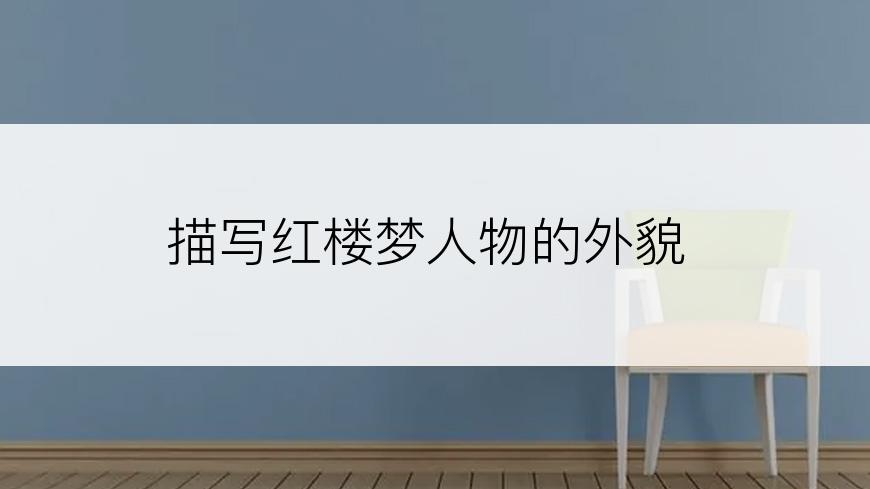 描写红楼梦人物的外貌
