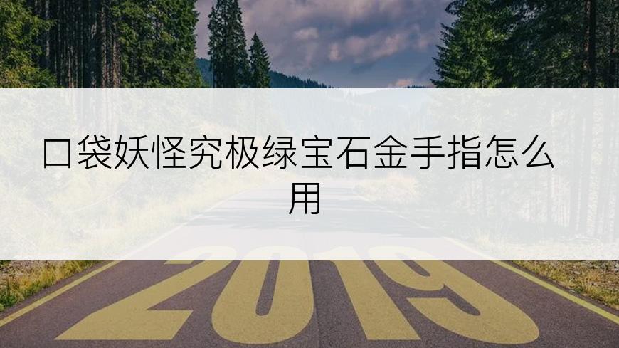 口袋妖怪究极绿宝石金手指怎么用