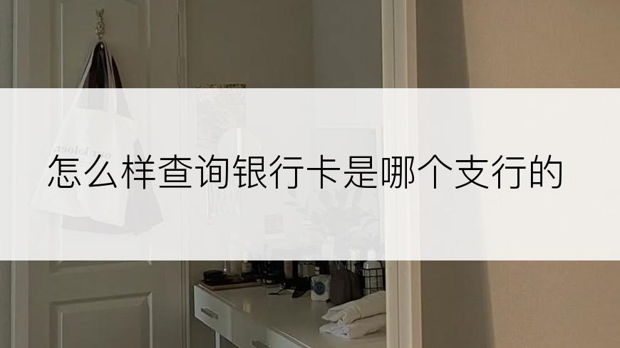 怎么样查询银行卡是哪个支行的