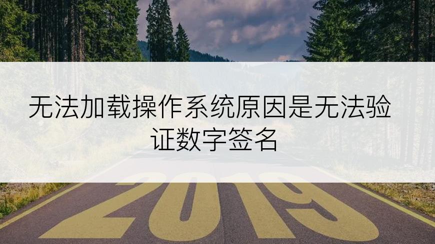 无法加载操作系统原因是无法验证数字签名