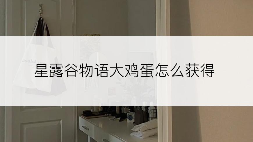 星露谷物语大鸡蛋怎么获得