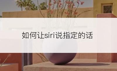 如何让siri说指定的话
