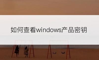 如何查看windows产品密钥