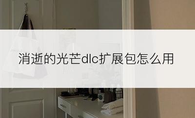 消逝的光芒dlc扩展包怎么用
