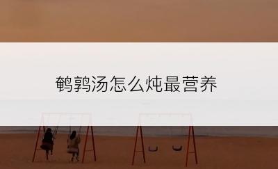 鹌鹑汤怎么炖最营养
