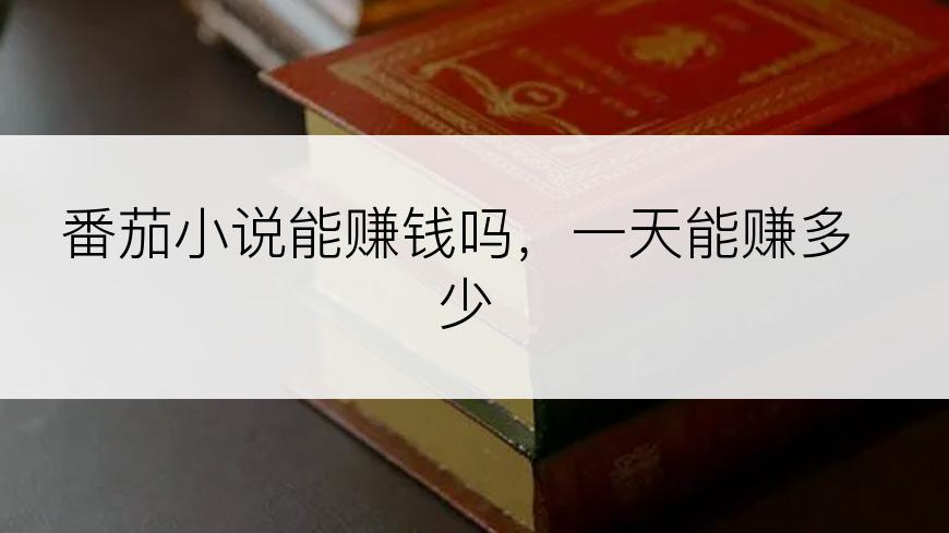 番茄小说能赚钱吗，一天能赚多少