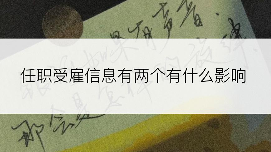 任职受雇信息有两个有什么影响