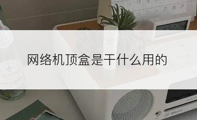 网络机顶盒是干什么用的