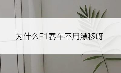 为什么F1赛车不用漂移呀