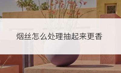 烟丝怎么处理抽起来更香