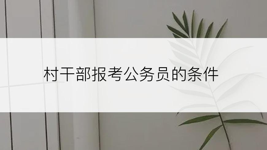 村干部报考公务员的条件