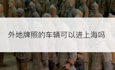 外地牌照的车辆可以进上海吗