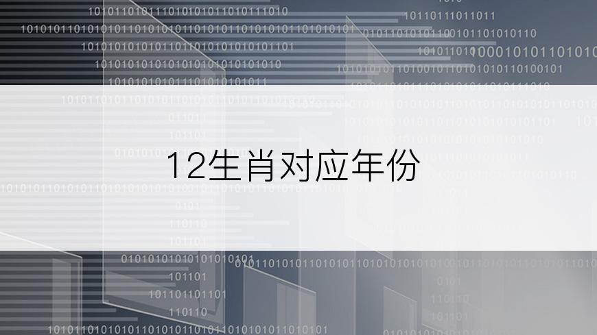 12生肖对应年份