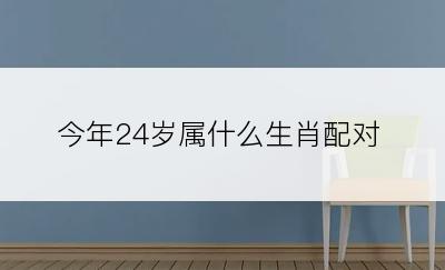 今年24岁属什么生肖配对