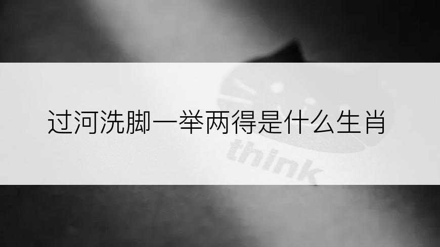 过河洗脚一举两得是什么生肖