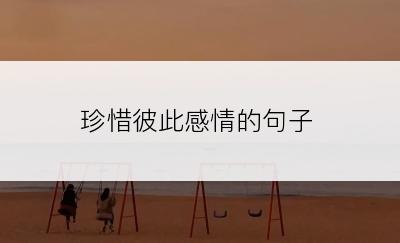 珍惜彼此感情的句子
