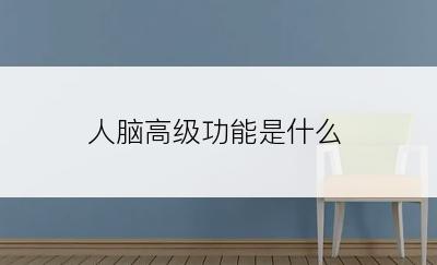 人脑高级功能是什么