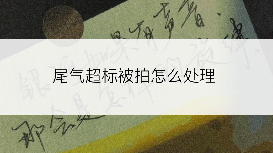 尾气超标被拍怎么处理
