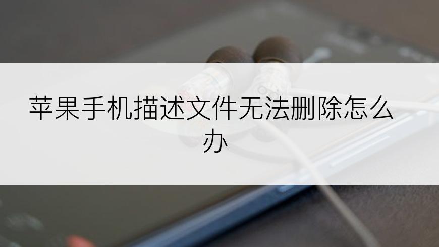 苹果手机描述文件无法删除怎么办
