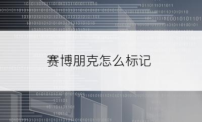 赛博朋克怎么标记