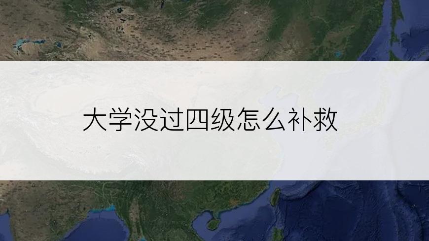 大学没过四级怎么补救