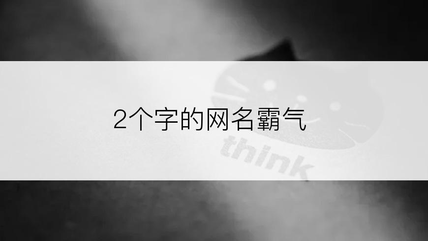 2个字的网名霸气