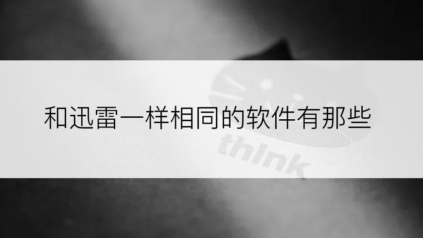 和迅雷一样相同的软件有那些