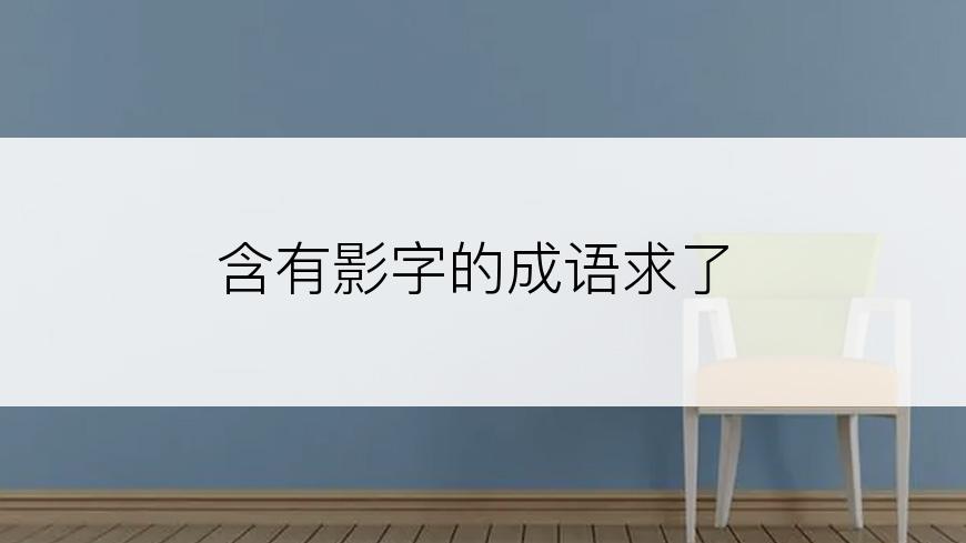 含有影字的成语求了