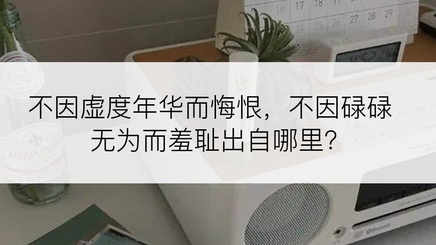 不因虚度年华而悔恨，不因碌碌无为而羞耻出自哪里？