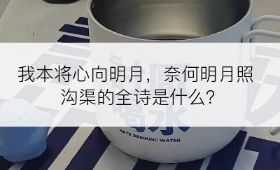 我本将心向明月，奈何明月照沟渠的全诗是什么？