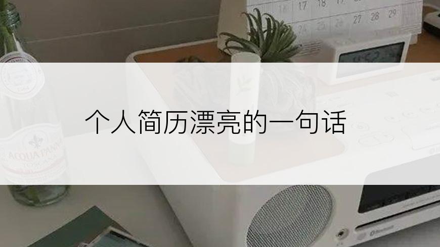 个人简历漂亮的一句话