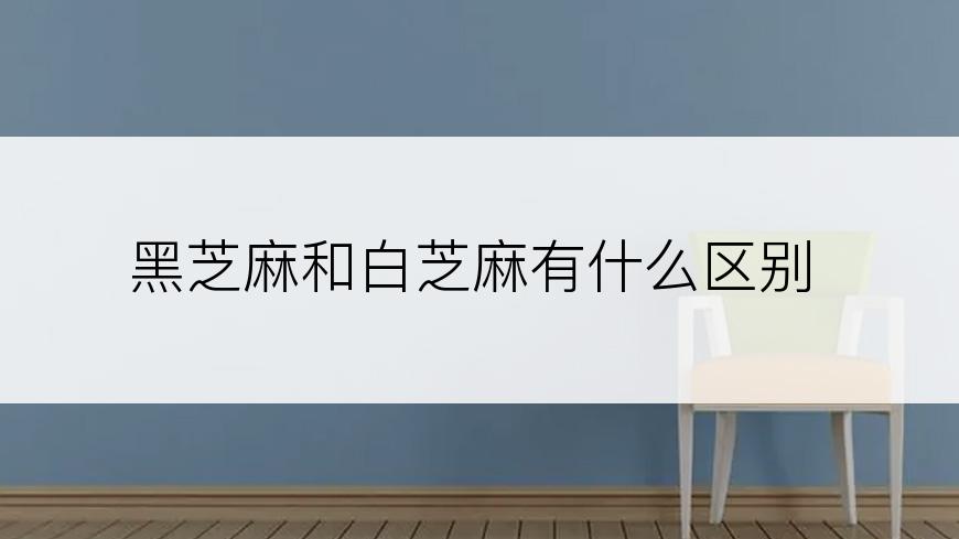 黑芝麻和白芝麻有什么区别