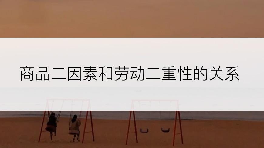商品二因素和劳动二重性的关系