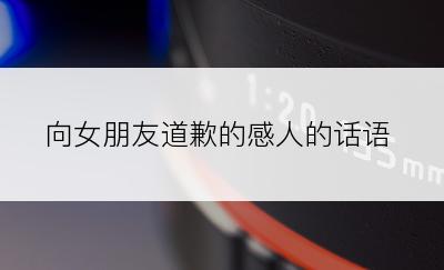 向女朋友道歉的感人的话语