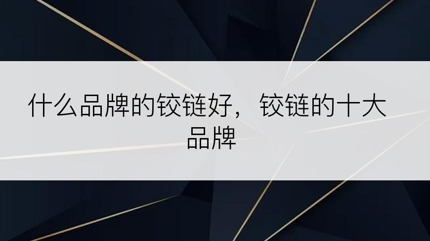 什么品牌的铰链好，铰链的十大品牌