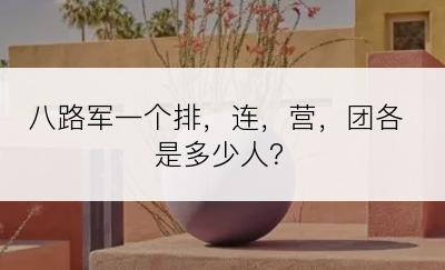 八路军一个排，连，营，团各是多少人？