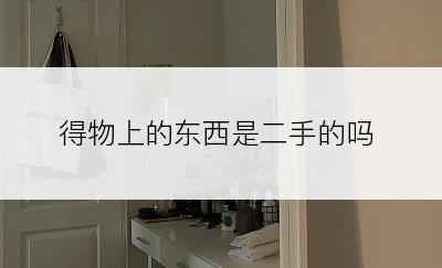 得物上的东西是二手的吗
