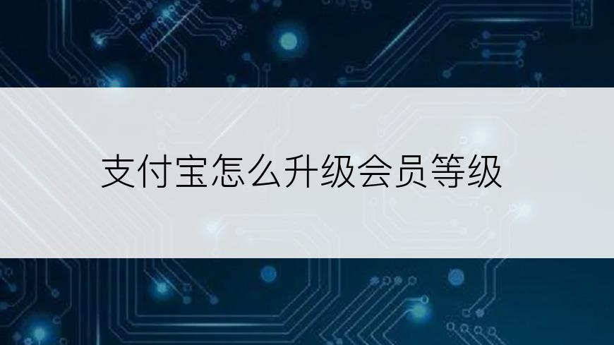 支付宝怎么升级会员等级
