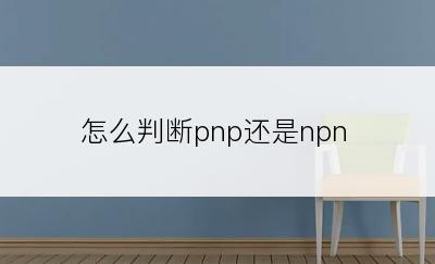 怎么判断pnp还是npn